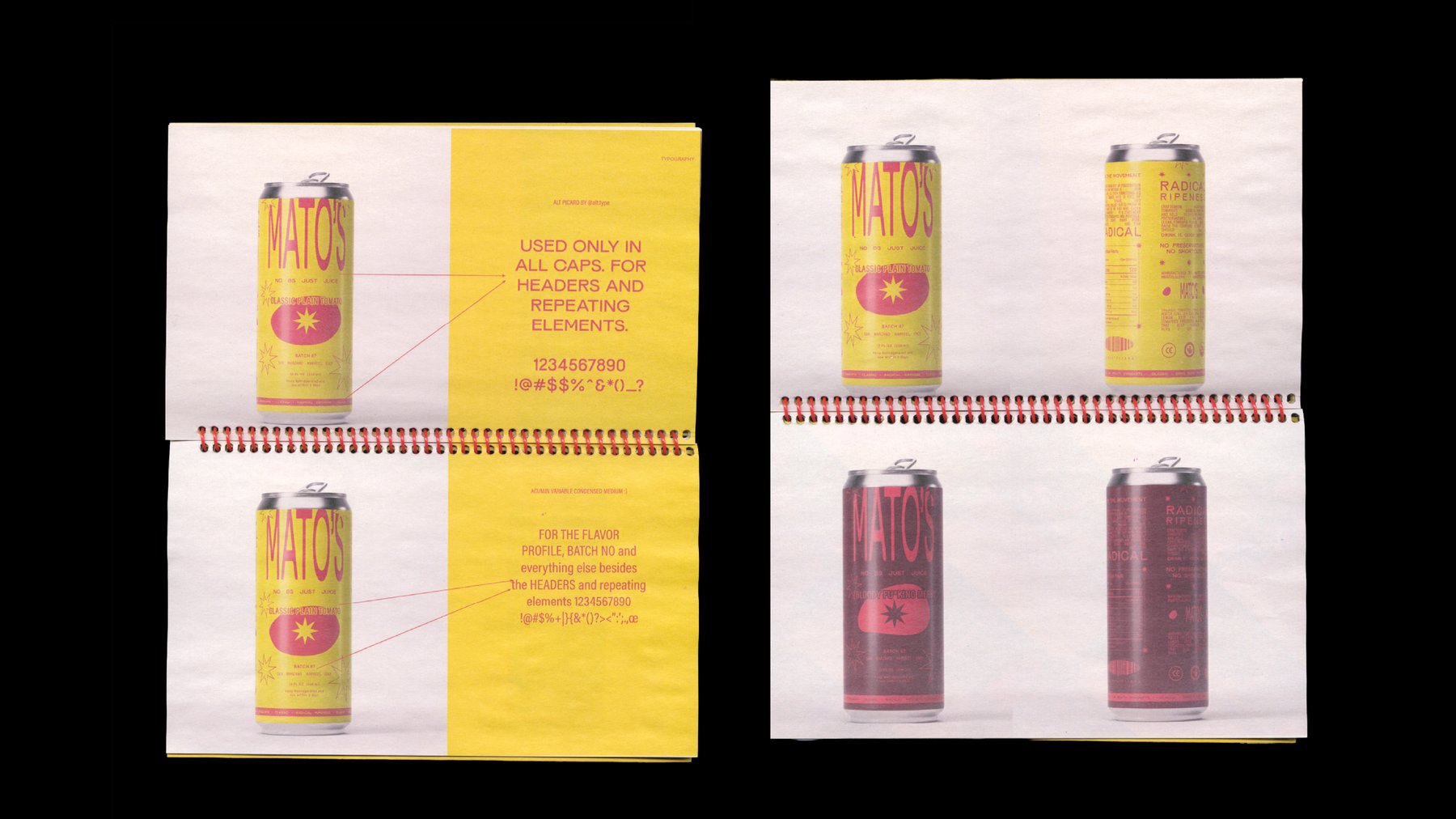 Typography Cans & Packaging Spread